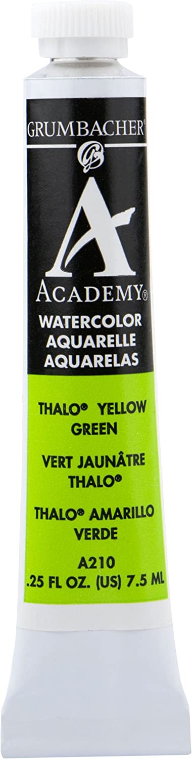 Grumbacher Academy Watercolor Paint, 7.5ml, Thalo Yellow Green #A210